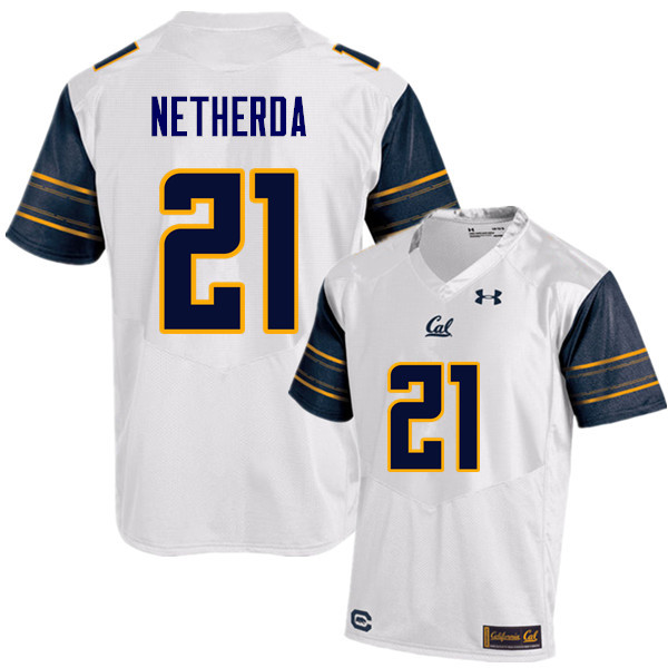 Men #21 Alex Netherda Cal Bears (California Golden Bears College) Football Jerseys Sale-White
